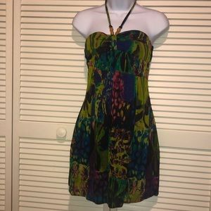 Tropical floral print dress